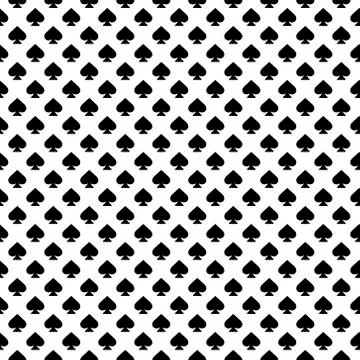Seamless geometric spades pattern. Repeating geometric spades symmetric ornament Stock Illustration