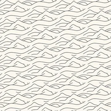 Seamless geometric striped curve pattern - minimal abstract vector background 스톡 일러스트