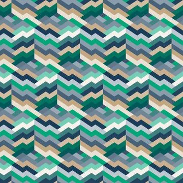 Seamless geometric striped pattern. Endless rows of zigzag chevron stripe. Stock Illustration