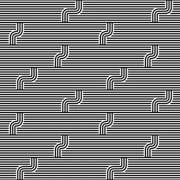 Seamless geometric striped pattern. Geometric graphic texture with maze elements Stock Illustration