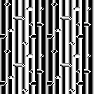 Seamless geometric striped pattern. Geometric graphic texture with maze elements Illustrazione stock