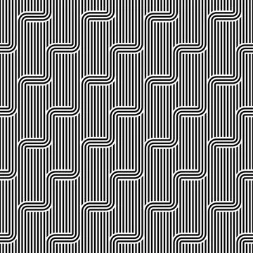 Seamless geometric striped pattern. Geometric graphic texture with maze elements Stock-Illustration