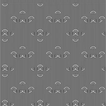 Seamless geometric striped pattern. Monochrome striped loopy ribbon, with maze Illustrazione stock