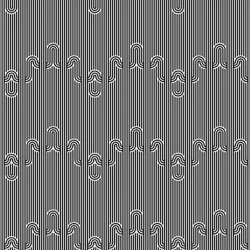 Seamless geometric striped pattern. Monochrome striped loopy ribbon, with maze Illustrazione stock