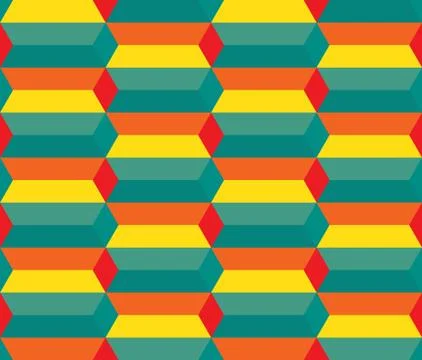 Seamless geometric three dimension background pattern Stock Illustration