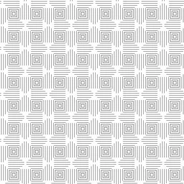 Seamless geometric tile linear pattern with hatched squares. minimalist ornat Stock Illustration