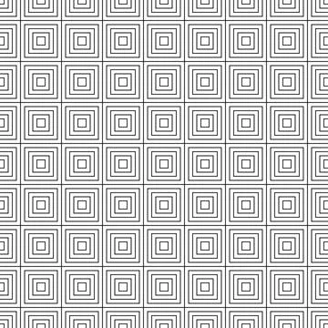 Seamless geometric tile linear pattern with hatched squares. minimalist ornat Stock Illustration