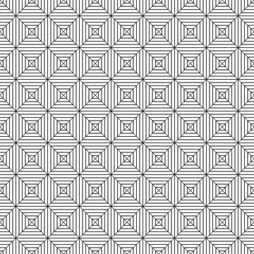 Seamless geometric tile linear pattern with hatched squares. minimalist ornat Stock Illustration