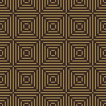 Seamless geometric tile linear pattern with hatched squares. minimalist ornat Stock Illustration