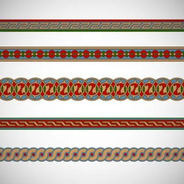 Seamless geometric tiling borders Illustrazione stock