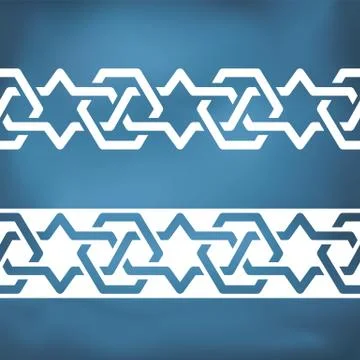 Seamless geometric tiling borders Stock Illustration