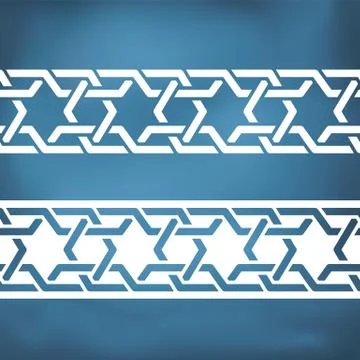 Seamless geometric tiling borders Stock Illustration