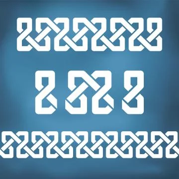 Seamless geometric tiling borders Stock Illustration