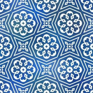 Seamless geometric tiling pattern Stock Illustration