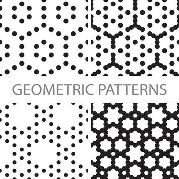 Seamless geometric tiling patterns Stock Illustration