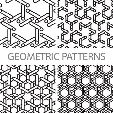 Seamless geometric tiling patterns Stock Illustration