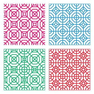 Seamless Geometric tracery pattern in Indian style Stock Illustration