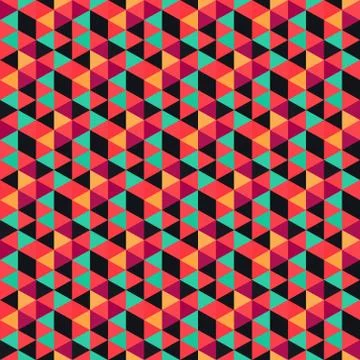 Seamless geometric triangles background. Mosaic Illustrazione stock