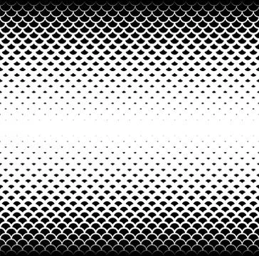 Seamless geometric vector background.Black scales on white background. Stock Illustration