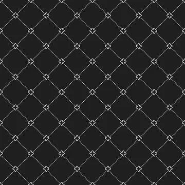 Seamless Geometric Vector Pattern With Dotted Rhombuses Stock Illustration
