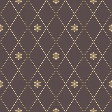 Seamless Geometric Vector Pattern With Dotted Rhombuses Stock Illustration