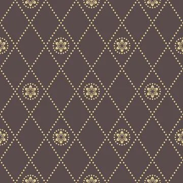 Seamless Geometric Vector Pattern With Dotted Rhombuses Stock Illustration
