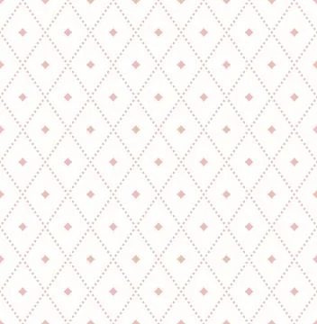 Seamless Geometric Vector Pattern With Dotted Rhombuses Stock Illustration