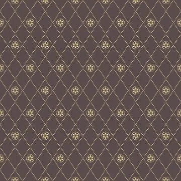 Seamless Geometric Vector Pattern With Dotted Rhombuses Stock Illustration