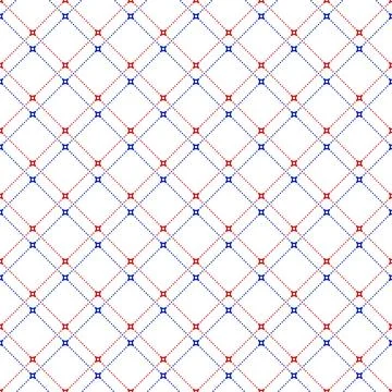 Seamless Geometric Vector Pattern With Dotted Rhombuses Stock Illustration