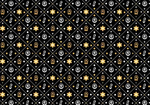 This is a seamless, geometric vector pattern featuring a grid of black diam.. Stock Illustration