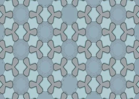 Seamless geometric vector pattern with flowers Illustrazione stock