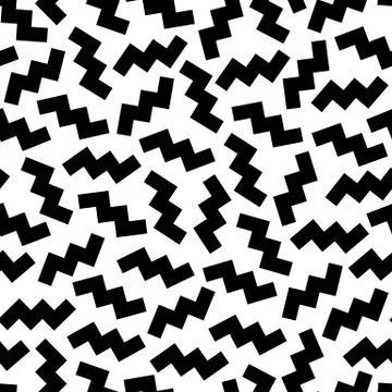Seamless geometric vintage pattern in retro 80's style on the white backgroun Stock Illustration