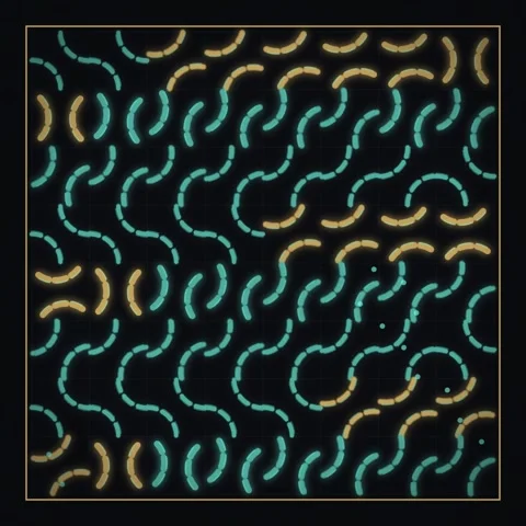 Seamless Geometric Wave Pattern: Abstract Blue and Yellow Lines on Black Ba.. Stock Footage 347804117