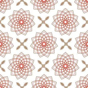 Seamless of geometric weaving pink forms like flowers and four angle flowers Stock Illustration