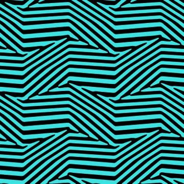 Seamless Geometric Zigzag Decorative Texture Pattern. Monochrome Vector. Stock Illustration