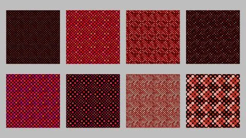 Seamless geometrical abstract circle pattern background set Stock Illustration