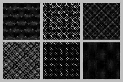 Seamless geometrical abstract diagonal square pattern background set Stock Illustration