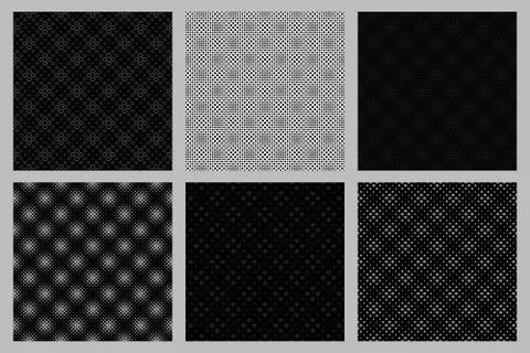 Seamless geometrical circle pattern background design set Illustrazione stock