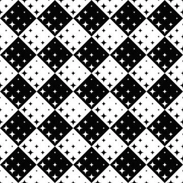 Seamless geometrical curved star pattern background design Illustrazione stock