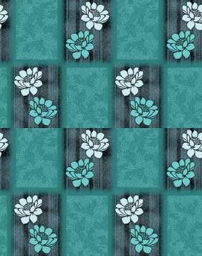Seamless geometrical design with flower pattern background Stock Illustration