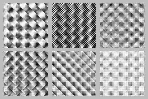 Seamless geometrical diagonal rounded square pattern background design set Stock Illustration