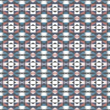 Seamless geometrical pattern in blue, white, red and dark grey Illustrazione stock