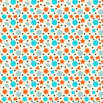 Seamless geometrical pattern with different shapes Stock Illustration