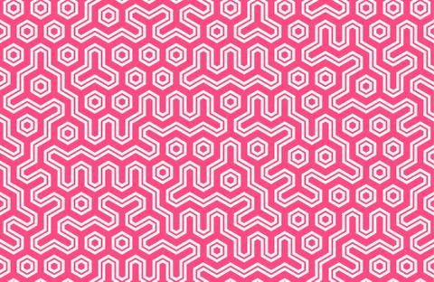 Seamless geometriс pattern with hexagons and lines. Bright scandinavian design 스톡 일러스트