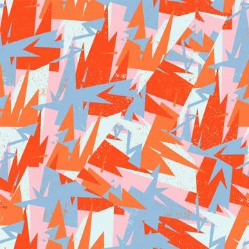 Seamless geometry urban pattern with triangular elements and grunge spots Illustrazione stock