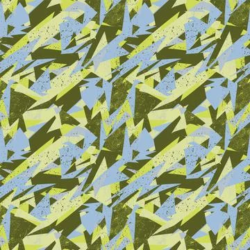 Seamless geometry urban pattern with triangular elements and grunge spots Stock Illustration