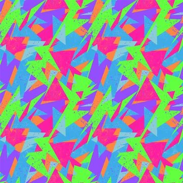 Seamless geometry urban pattern with triangular elements and grunge spots Stock Illustration