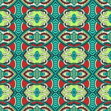 Seamless geometry vintage pattern, ethnic style ornamental backg Stock Illustration