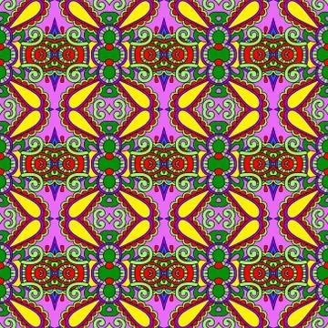 Seamless geometry vintage pattern, ethnic style ornamental backg Stock Illustration