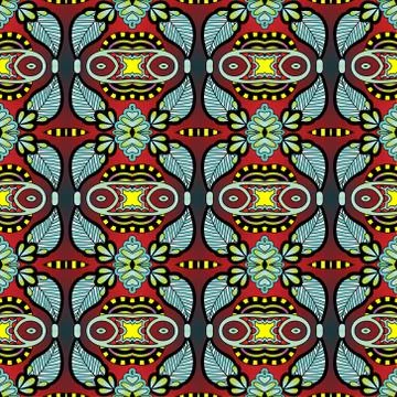 Seamless geometry vintage pattern, ethnic style ornamental backg Stock Illustration